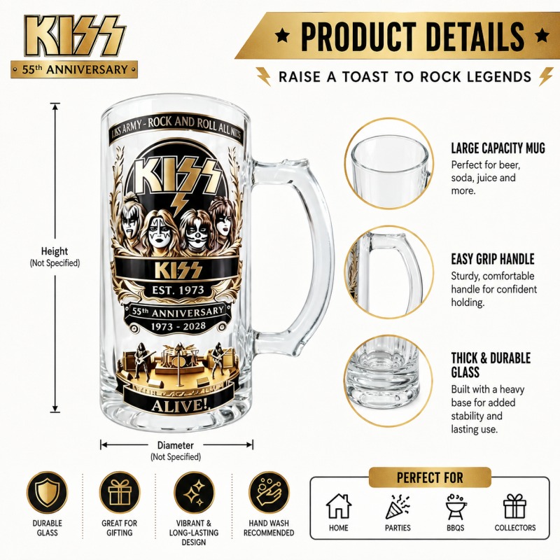 Beer Mug Handled - Пивная кружка KISS к 55-летию группы,