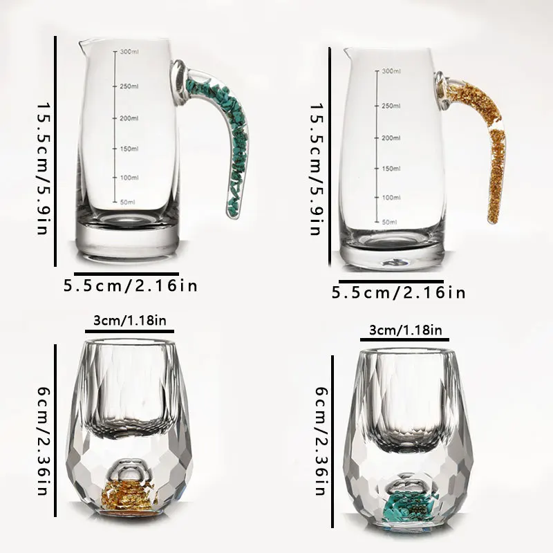 Wine Glass Set Crystal - Золотая фольга, маленький бокал для вина,