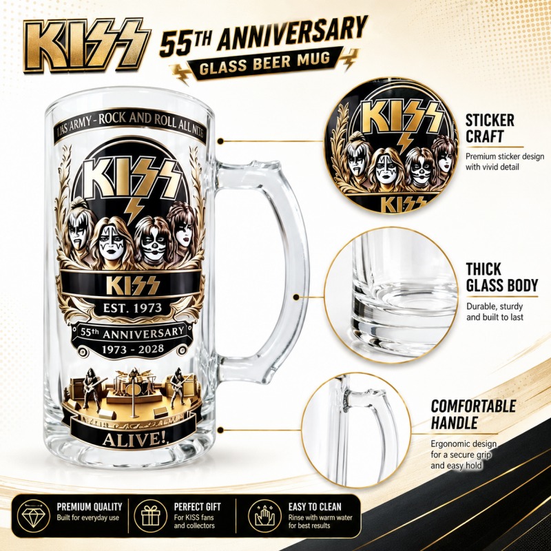 Пивная кружка KISS к 55-летию  – обзор и цена Beer Mug Handled